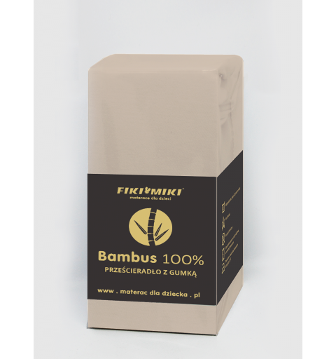 Fiki Miki - prześcieradło bambusowe 120x60 | Beżowe